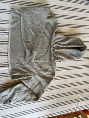 Champion Light Gray Cropped Hoodie